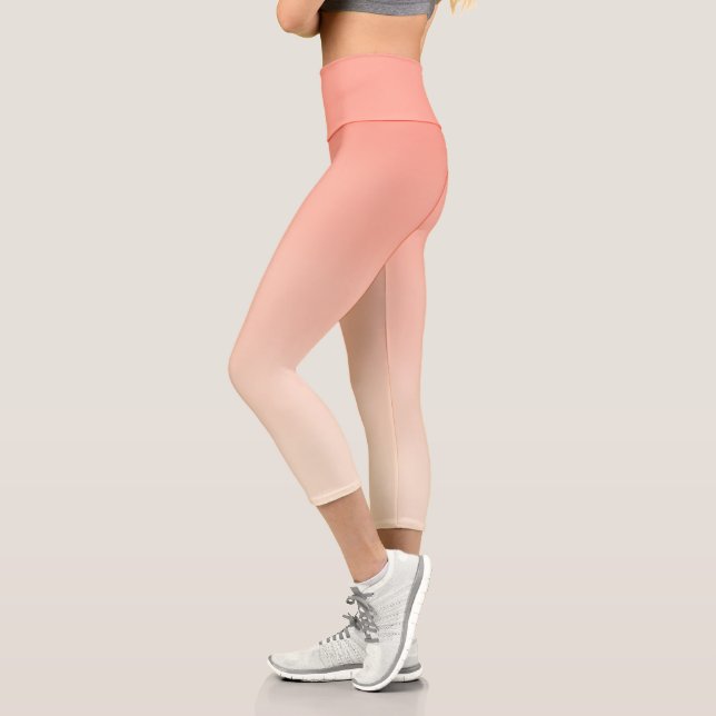 Schöne trendige abstrakte Korallenrosa Capri Leggings (Links)