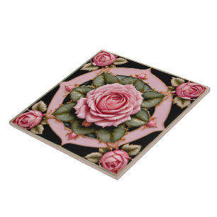 Schöne trendige Kollektion rosa Rosen Fliese