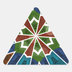 Schöne trendy asiatische Textil Design Kunst druck Dreieckiger Aufkleber