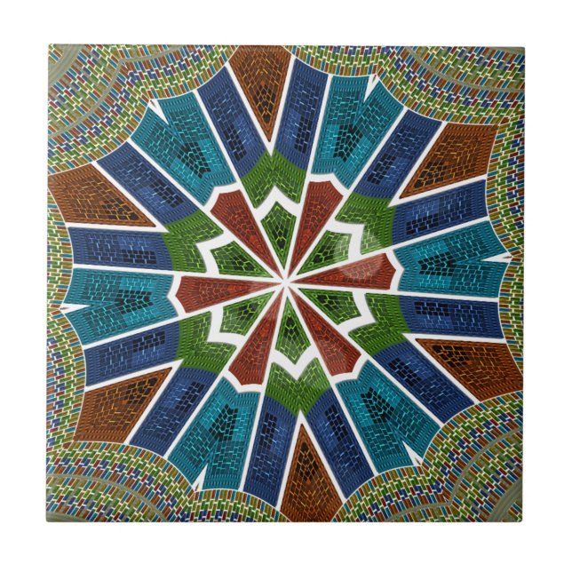 Schöne trendy asiatische Textil Design Kunst druck Fliese (Vorderseite)