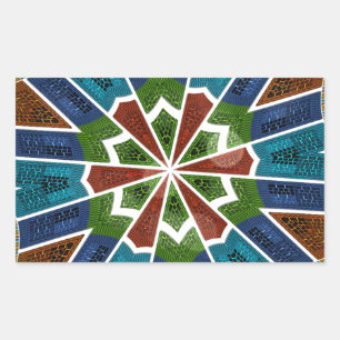 Schöne trendy asiatische Textil Design Kunst druck Rechteckiger Aufkleber