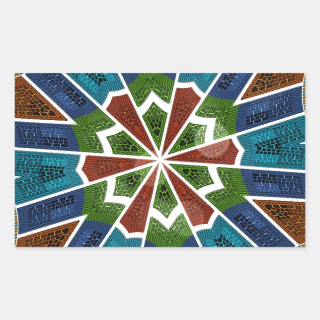 Schöne trendy asiatische Textil Design Kunst druck Rechteckiger Aufkleber (Vorderseite)