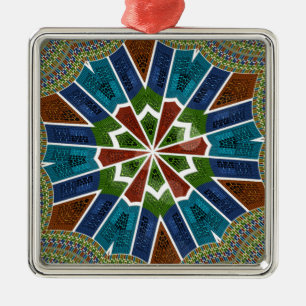 Schöne trendy asiatische Textil Design Kunst druck Silbernes Ornament