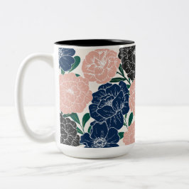 Schöne trendy Blume Zweifarbige Tasse