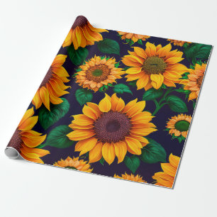 Schöne Trendy Sonnenblumensammlung Geschenkpapier