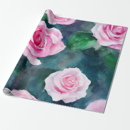 Schöne trendy Wasserfarbe Rosen Sammlung Geschenkpapier