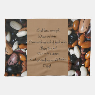 Schöne trockene Bohnen, Kochrezepte für Zuhause Geschirrtuch