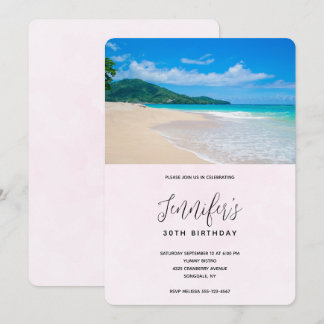 Schöne Tropical Destination Strand Geburtstag Einladung