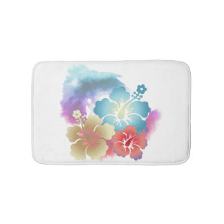 Schöne tropische Blume Pastellfarben Badematte