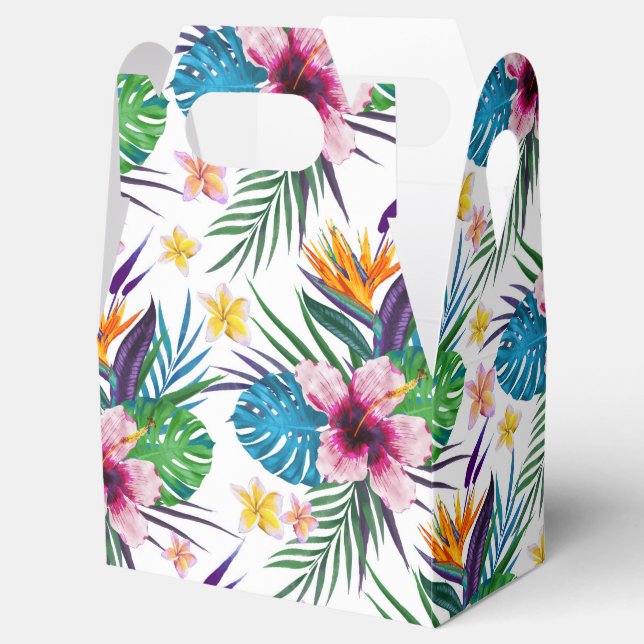 Schöne tropische Blumenfarben Wasserfarben Geschenkschachtel (Geöffnet)