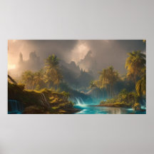 Schöne Tropische Dschungelpalmen und Fluss 1