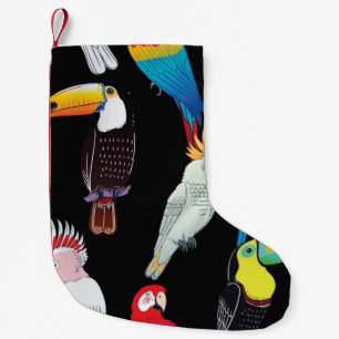 Schöne tropische exotische Papageienvögel. Vinta Kleiner Weihnachtsstrumpf