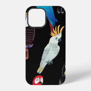 Schöne tropische exotische Papageienvögel. vintage iPhone 12 Hülle