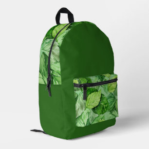 Schöne tropische grüne Blätter Bedruckter Rucksack