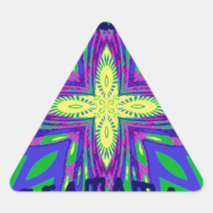 Schöne tropische Hakuna Matata Kanga Artwork. Dreieckiger Aufkleber