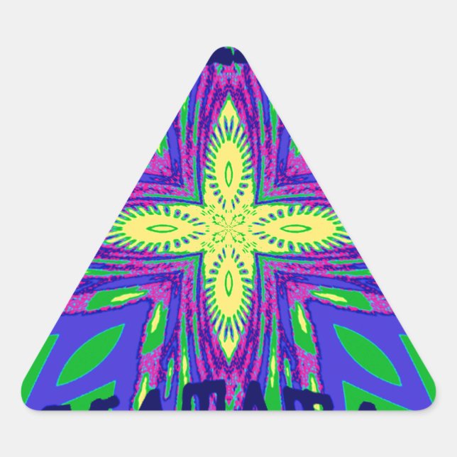 Schöne tropische Hakuna Matata Kanga Artwork. Dreieckiger Aufkleber (Vorderseite)