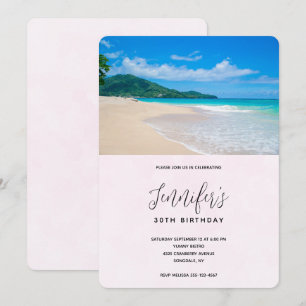 Schöne tropische Reiseziel-Strand-Geburtstag Einladung