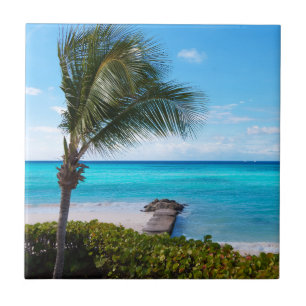 Schöne tropische Strandbrise Palme Fliese