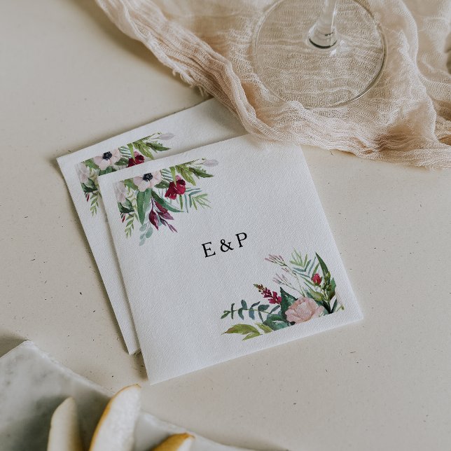 Schöne tropische Vegetation Hochzeit von Napkin Serviette (Von Creator hochgeladen)