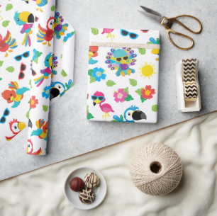 Schöne tropische Vögel farbenfrohe Paradies Muster Geschenkpapier