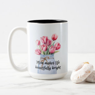 Schöne Tulip zum Muttertag Zweifarbige Tasse