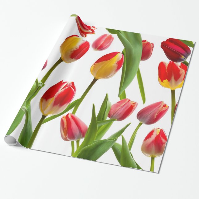Schöne Tulips Geschenkpapier (Ungerollt)