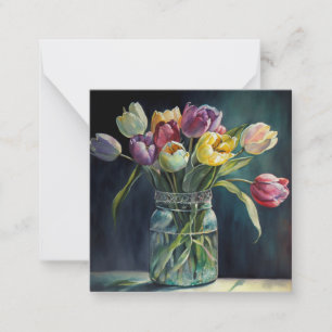 Schöne Tulpen Aquarell Mitteilungskarte