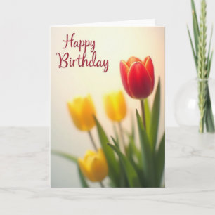 Schöne Tulpen-Geburtstagskarte Karte