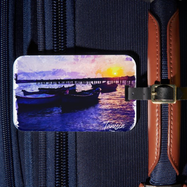 Schöne Tunesien Urlaub Souvenir Gepäckanhänger (Vorderseite Insitu 4)