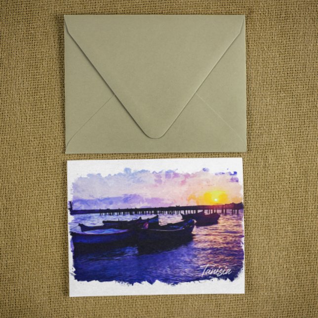 Schöne Tunesien Urlaub Souvenir Postkarte (tunisia landscape ocean view postcard)