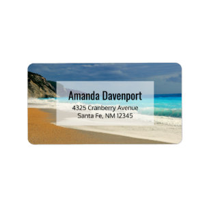 Schöne türkisfarbene tropische Fotografie Adressaufkleber