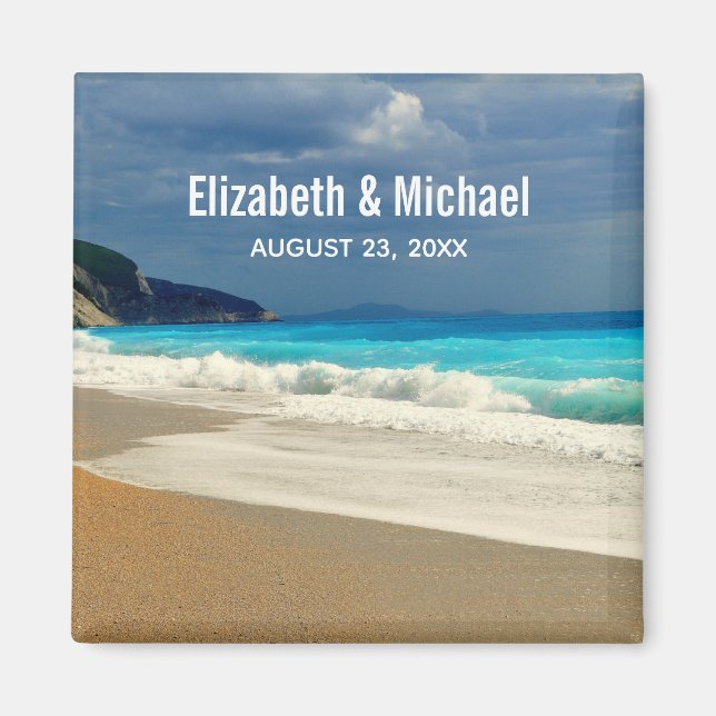 Schöne türkisfarbene tropische Fotografie Magnet (Vorne)