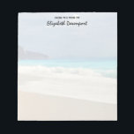 Schöne türkisfarbene tropische Fotografie Notizblock<br><div class="desc">Ein Notizblock mit einem schönen Foto mit einem türkisblauen Meer und einem Sandstrand mit Wellen von schäumenden Surfen.</div>