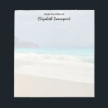 Schöne türkisfarbene tropische Fotografie Notizblock<br><div class="desc">Ein Notizblock mit einem schönen Foto mit einem türkisblauen Meer und einem Sandstrand mit Wellen von schäumenden Surfen.</div>