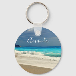 Schöne türkisfarbene tropische Fotografie Schlüsselanhänger