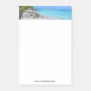 Schöne türkisfarbene tropische Strand Post-it Klebezettel