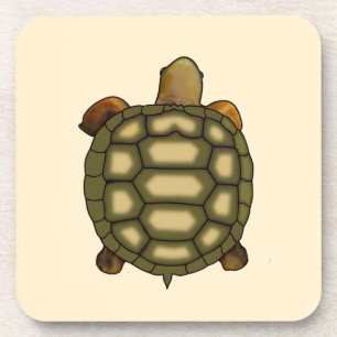 Schöne Turtle auf Light Champagne Beige Getränkeuntersetzer
