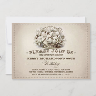 schöne Typografie Vintage Geburtstagseinladungen Einladung