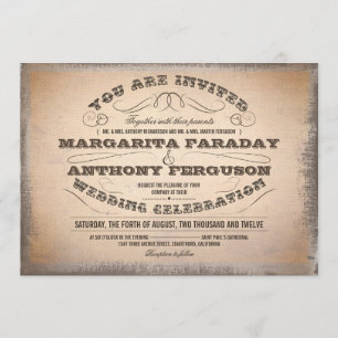 schöne typografische Vintage-Hochzeitseinladungen Einladung