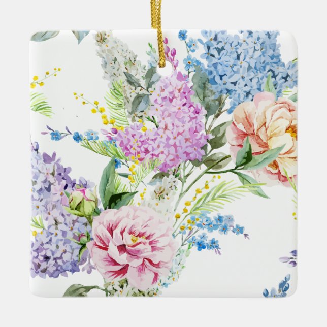 Schöne u. elegante handgemalte | Verzierung Keramikornament (Vorderseite)