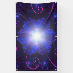 Schöne ultraviolette Fraktalnightshade-Blume Banner