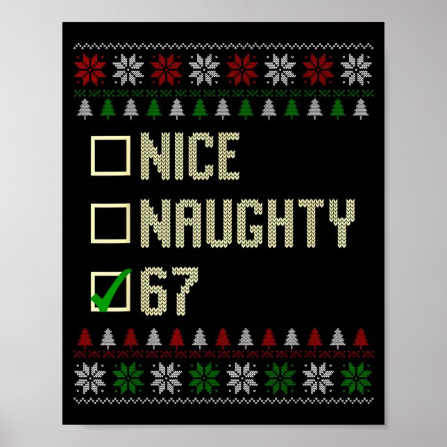 Schöne Unartige 67 Lustige Hässliche Pullover Slan Poster (Vorne)