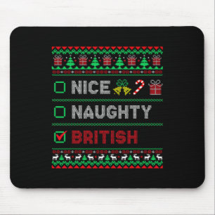 Schöne unartige britische Weihnachts-Checkliste En Mousepad