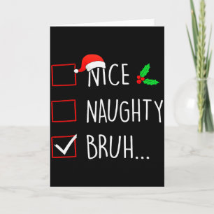 Schöne Unartige Bruh Weihnachten Familie Passend Karte