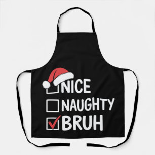 Schöne Unartige Bruh Weihnachten Santa Hut Checkli Schürze