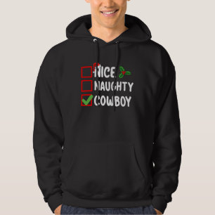 Schöne Unartige Cowboy-Weihnachtsliste Feiertag Hoodie