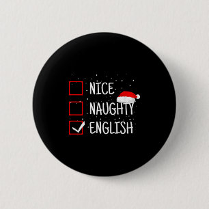 Schöne unartige englische Weihnachts-Checkliste Lu Button