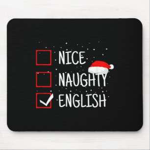 Schöne unartige englische Weihnachts-Checkliste Lu Mousepad