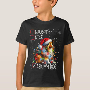 Schöne Unartige Frag Mein Hund Weihnachtsliste Xma T-Shirt