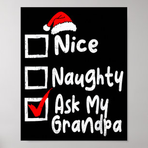 Schöne Unartige Frag Mein Opa Lustige Weihnachtsli Poster